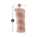 Beige textured 5-inch anal stroker with 2.25-inch width, designed for men, made from soft X5 Plus TPE material.