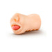 Compact beige mouth stroker with a realistic tongue detail, designed for personal pleasure and easy handling.