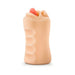 Compact beige TPE mouth stroker with a realistic tongue detail and ergonomic grip design.
