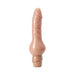 Beige realistic textured vibrator with flexible shaft and twist dial control on a white background.
