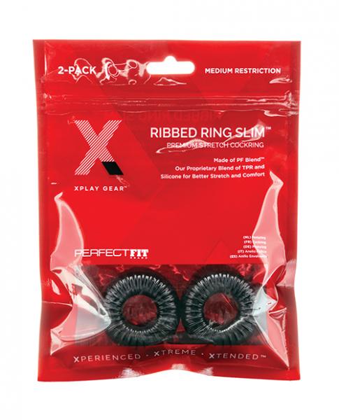Xplay Pf Blend Premium Stretch Ribbed Ring Slim 2 Pk | SexToy.com