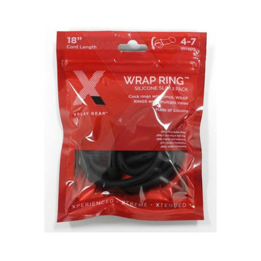 Xplay Silicone Thin Wrap Ring 18 Black - SexToy.com