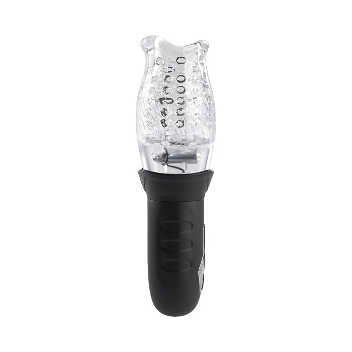 Zero Tolerance Cyclone Rechargeable Vibrating Spinning Stroker Black Clear - SexToy.com