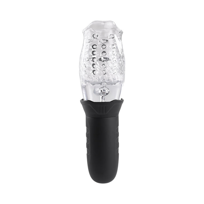 Zero Tolerance Cyclone Rechargeable Vibrating Spinning Stroker Black Clear - SexToy.com
