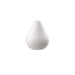 White teardrop-shaped textured stroker with a smooth top and patterned base on a white background.