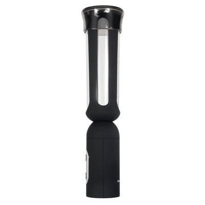 Zero Tolerance Pump It Up black suction penis pump with clear measurement chamber and soft entry sleeve.