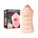 Zero Tolerance Real Mouth Stroker with lifelike tongue and lips, shown with product packaging and included DVD.