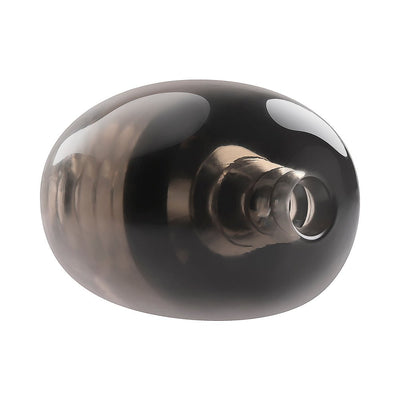 Compact black silicone stroker with a smooth, rounded barrel and open-ended entry for versatile use.