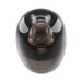 Compact black silicone stroker with a smooth, glossy finish and a small open-ended entry.