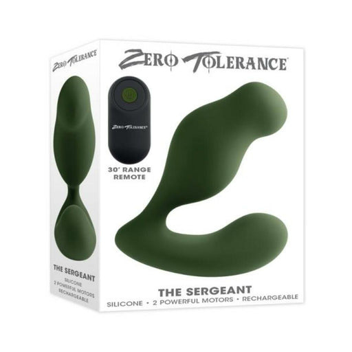 Zero Tolerance The Sergeant Rechargeable Vibrating Prostate Anal Vibe Silicone Green - SexToy.com