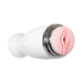 Zero Tolerance Thrusting Rechargeable Stroker with soft pink realistic entry and white durable outer casing.