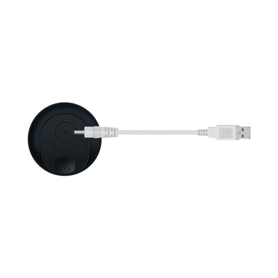 ZT Black Tie Affair USB charging cable connected to a black circular charging base on a white background.