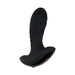 Black rechargeable prostate massager with textured silicone shaft and curved ergonomic base.