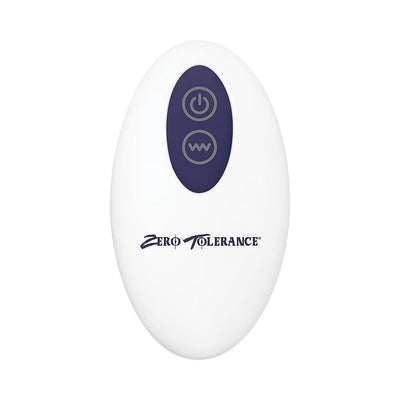 White oval remote control with black buttons and Zero Tolerance logo for the ZT Wicked Twister toy.