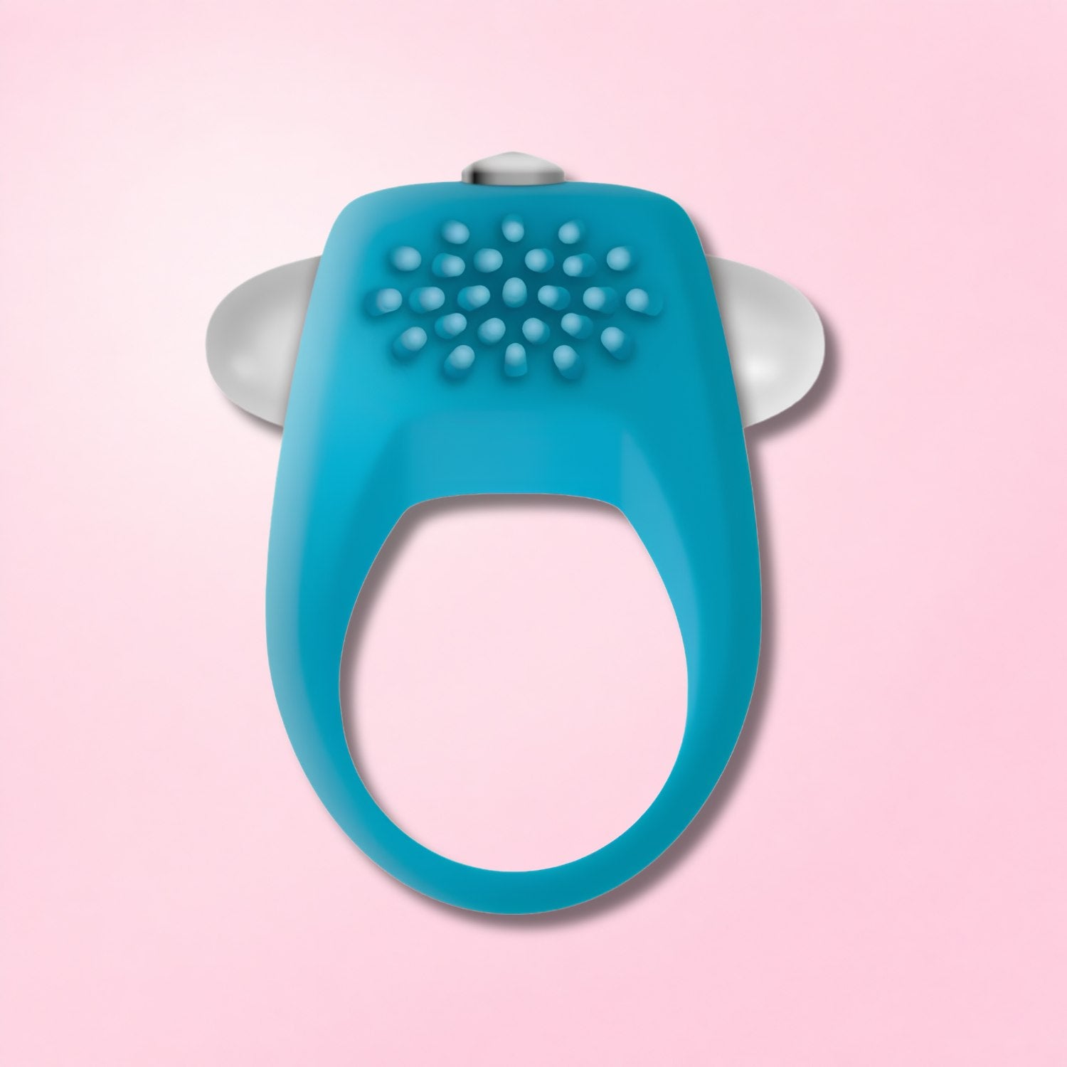 Two black cock rings, one solid hexagonal and one adjustable with textured surface and button control.