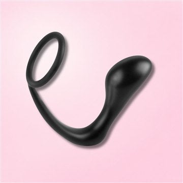 Set of four black prostate massagers with varied shapes and textures for targeted P-spot stimulation and comfort.