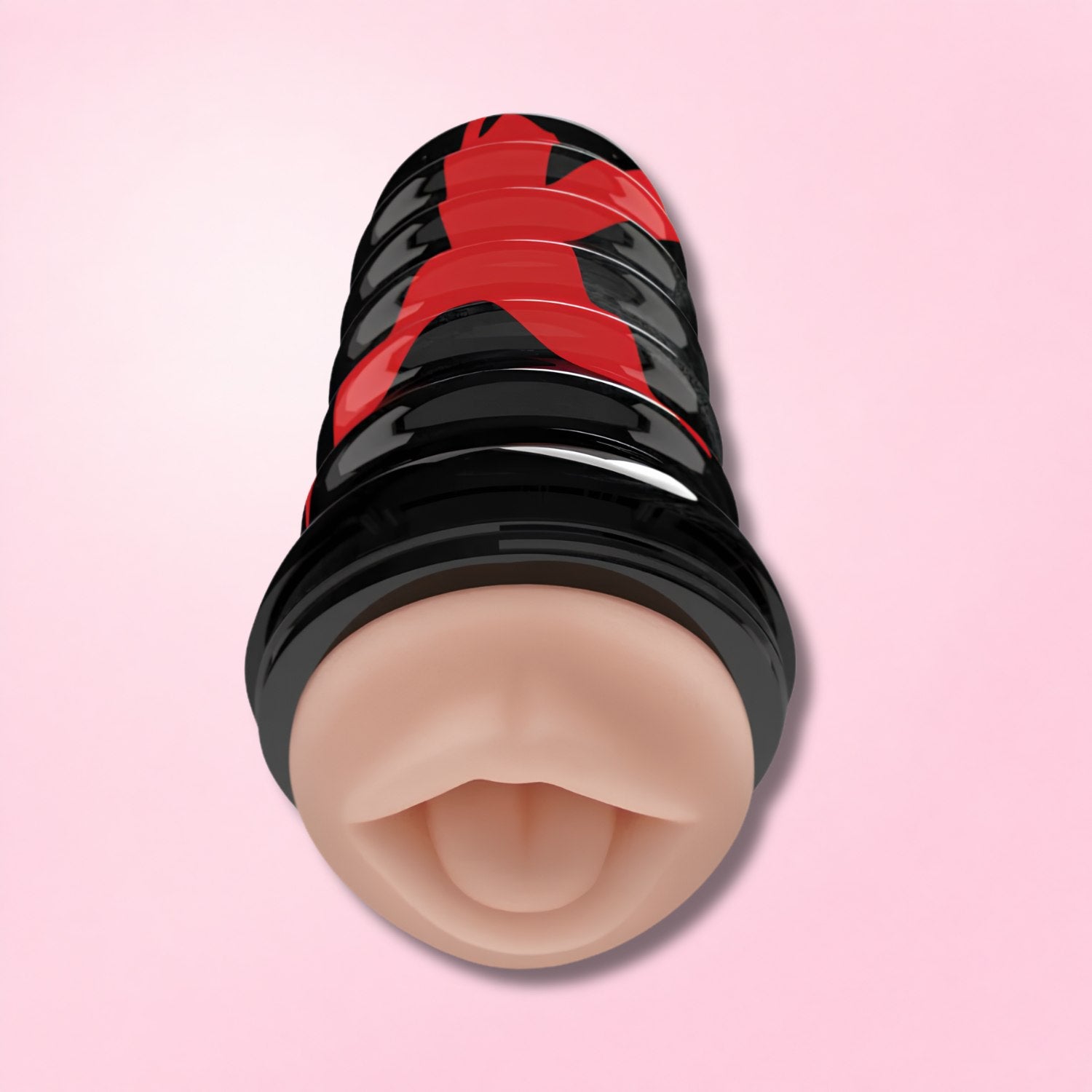 Two realistic blow job masturbators in light and dark skin tones, designed for oral pleasure simulation.
